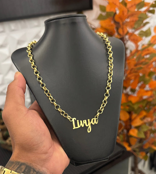 Corrente elo português 6mm com nome personalizado