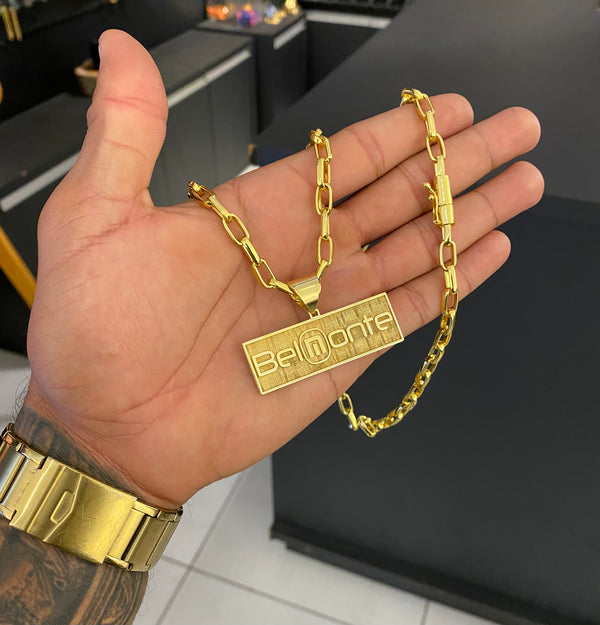 Corrente cartier boleada 6MM + pingente personalizado.